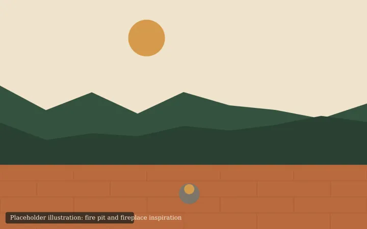 Placeholder illustration representing fire pit and outdoor fireplace inspiration